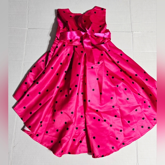 Pink / Black Baby Girl Polka Dots Princess Costume Birthday Fancy Dress up 3T - Picture 4 of 11
